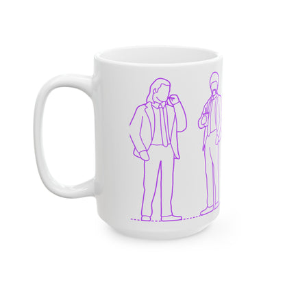 Pulp Fiction Jules and Vincent Line Art Drawing Mug