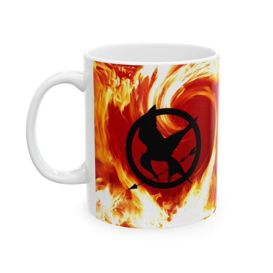 Hunger Games Mockingjay Flames Design Ceramic Mug