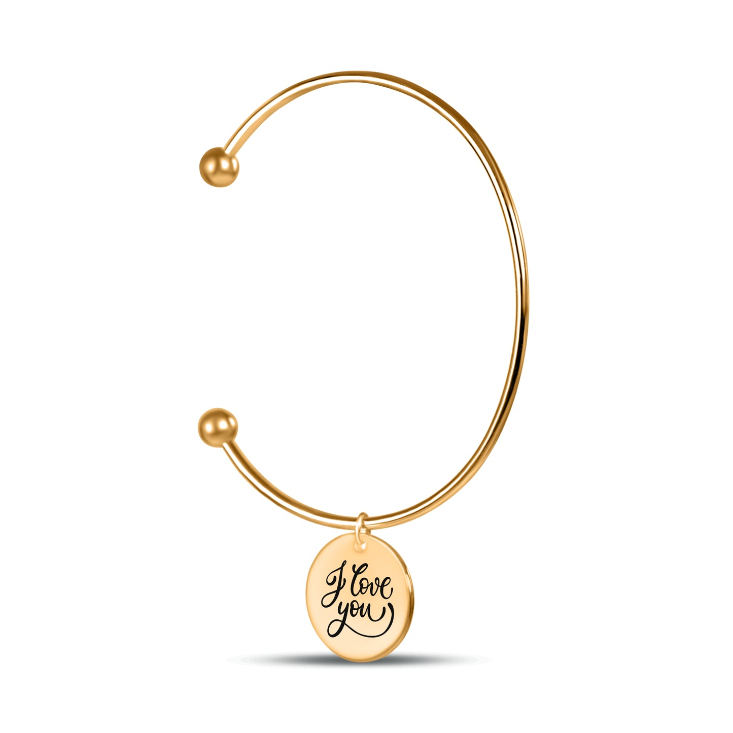 Bangle Bracelet engraved with 'I Love You' and a lovely message for your Wife